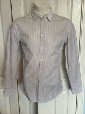 J. Lindeberg Men's Blue Pinstripe Dress Shirt - Classic Button-Down